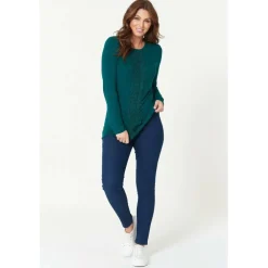 Women's Crochet Trim Long-Sleeve T-Shirt