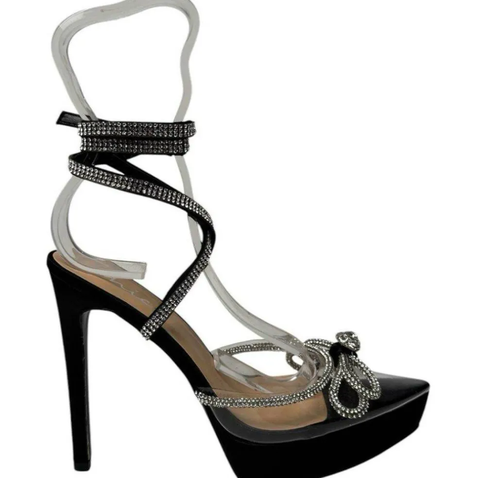 Women's Diamante Platform Heeled Sandal