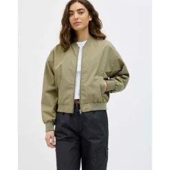 Women's Ella Ribbed Zip Bomber Jacket