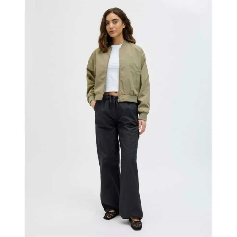 Women's Ella Ribbed Zip Bomber Jacket