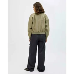 Women's Ella Ribbed Zip Bomber Jacket