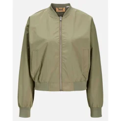 Women's Ella Ribbed Zip Bomber Jacket