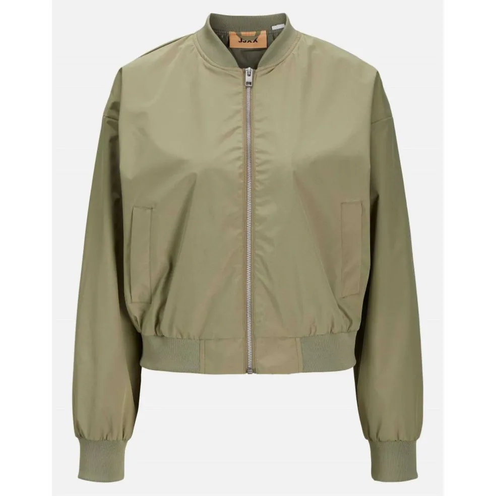 Women's Ella Ribbed Zip Bomber Jacket