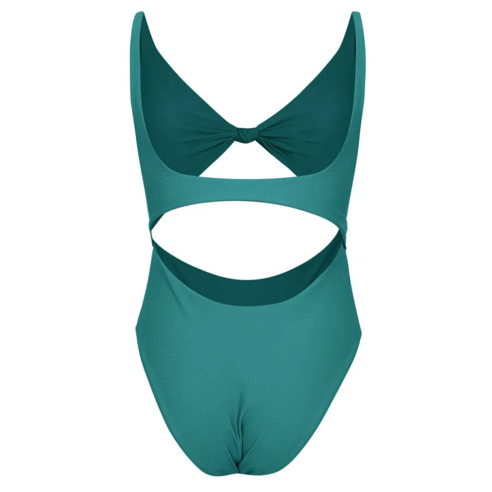 Women's Embroidered Padded Scoop Neck Swimsuit