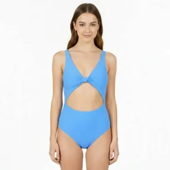Women's Embroidered Padded Scoop Neck Swimsuit