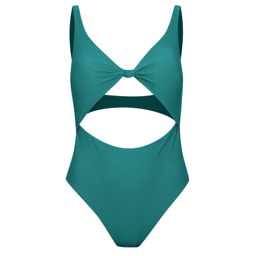 Women's Embroidered Padded Scoop Neck Swimsuit