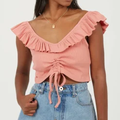 Womens Frill Vest with Gathered Front