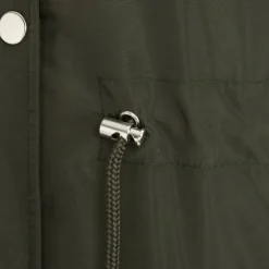Women's Full Zip Hooded Long Sleeve 2 Pockets Parka