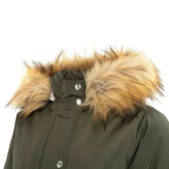 Women's Full Zip Hooded Long Sleeve 2 Pockets Parka