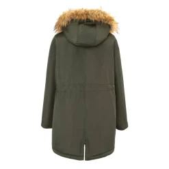 Women's Full Zip Hooded Long Sleeve 2 Pockets Parka
