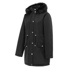 Women's Full Zip Hooded Long Sleeve 2 Pockets Parka