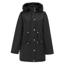 Women's Full Zip Hooded Long Sleeve 2 Pockets Parka