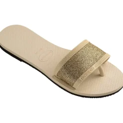 Women's Hav. You Angra Glitter Beige Flip Flops