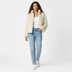 Women's JW Fur Long Sleeve Short Puffer Jacket
