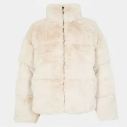 Women's JW Fur Long Sleeve Short Puffer Jacket