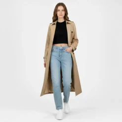 Women's JW Maxi Trench Water Resistant Cotton Long Sleeve Short Puffer Jacket