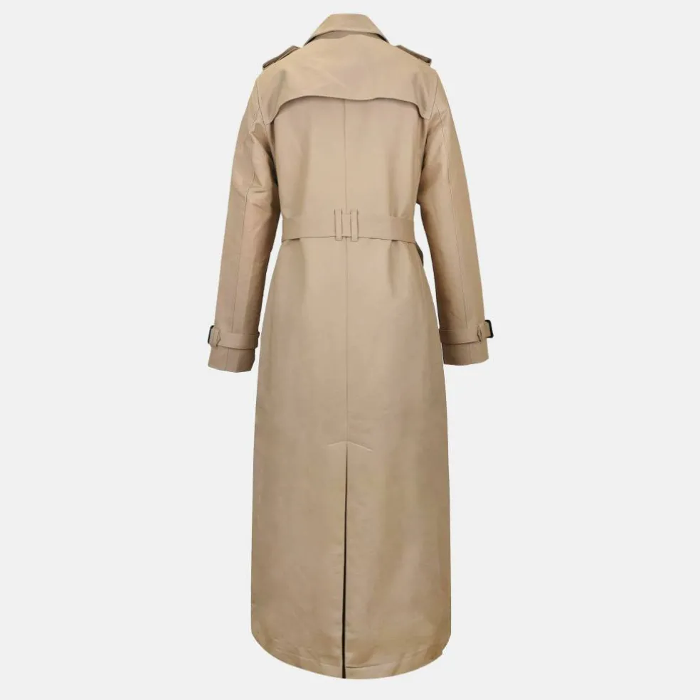 Women's JW Maxi Trench Water Resistant Cotton Long Sleeve Short Puffer Jacket