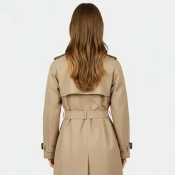 Women's JW Maxi Trench Water Resistant Cotton Long Sleeve Short Puffer Jacket