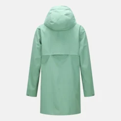 Women's Lightweight Hooded Water and Wind Resistant Knee Length Waterproof Jacket