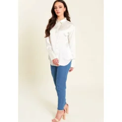 Women's Long-Sleeve Satin Blouse