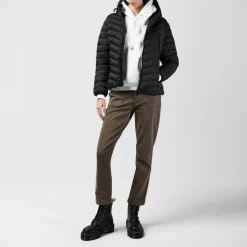 Womens Micro Bubble Long Sleeve Short Puffer Jacket