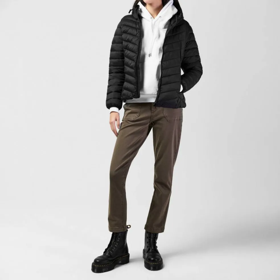 Womens Micro Bubble Long Sleeve Short Puffer Jacket