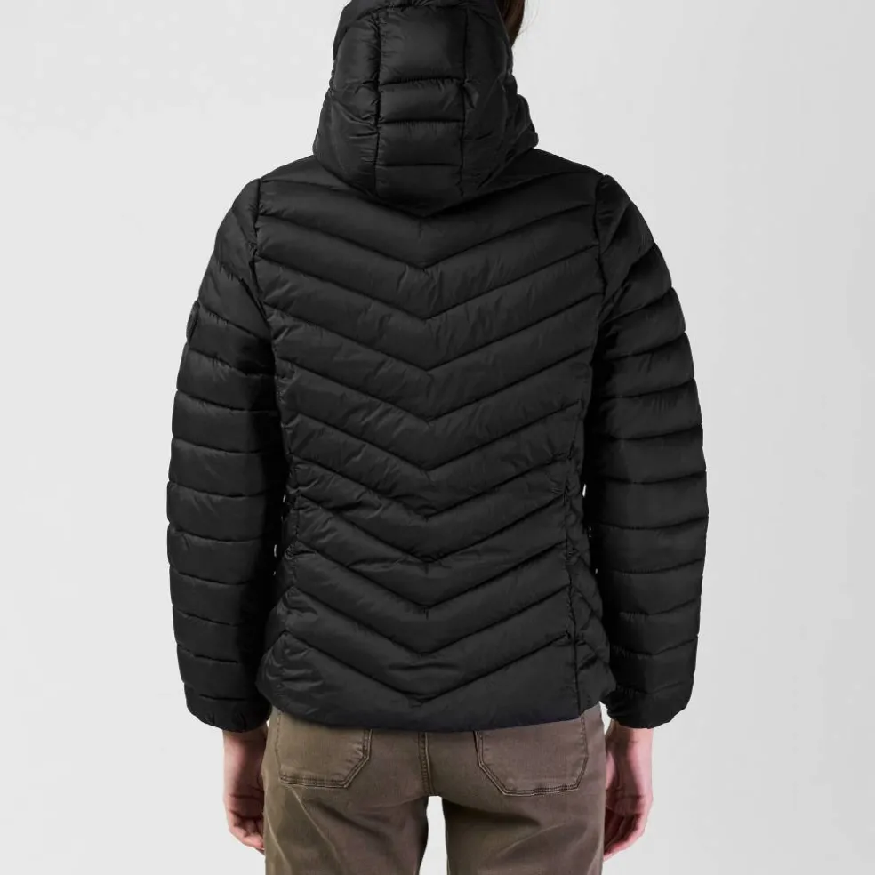 Womens Micro Bubble Long Sleeve Short Puffer Jacket