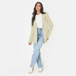 Women's Pinstripe Long Sleeve Blazer