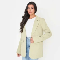 Women's Pinstripe Long Sleeve Blazer