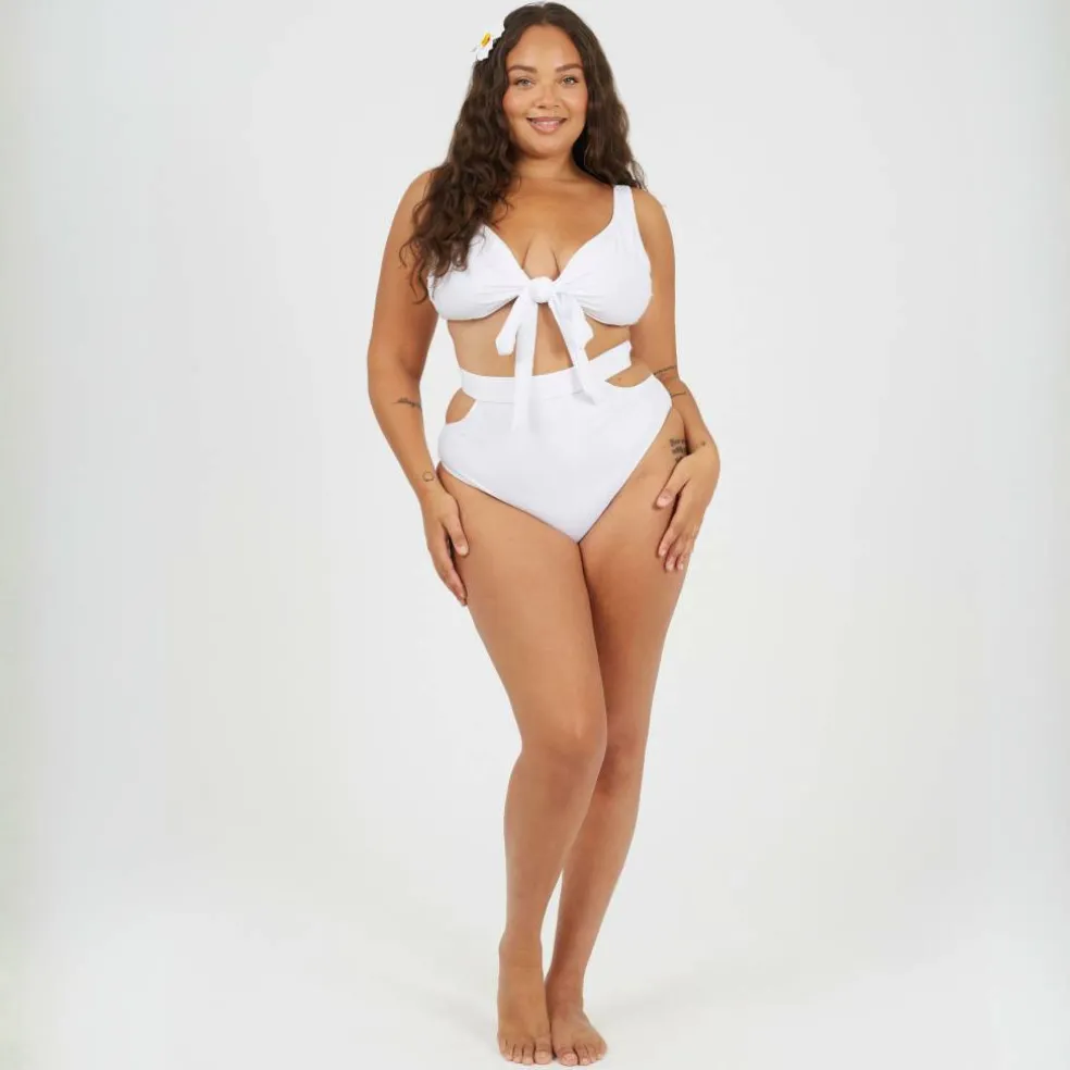 Womens Plus Size High Waisted Bikini Bottoms