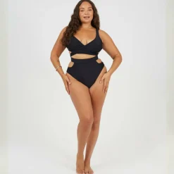 Womens Plus Size High Waisted Bikini Bottoms