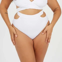 Womens Plus Size High Waisted Bikini Bottoms