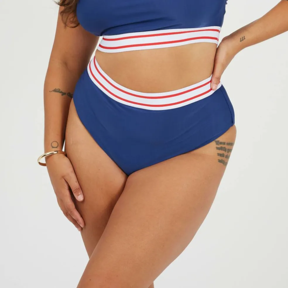 Womens Plus Size High Waisted Bikini Bottoms
