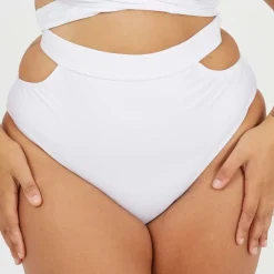 Womens Plus Size High Waisted Bikini Bottoms