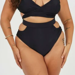 Womens Plus Size High Waisted Bikini Bottoms