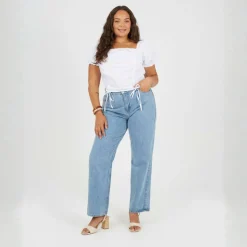 Womens Plus Size Jeans wuth Turn Up Hem