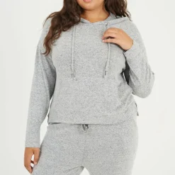 Womens Plus Size Soft Touch Hooded Top