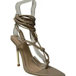 Women's Pointed Toe Tie Strap Flat Sandal
