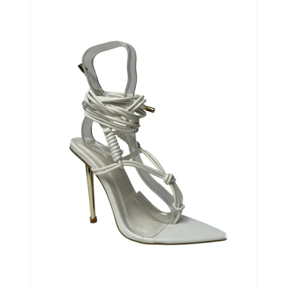 Women's Pointed Toe Tie Strap Flat Sandal