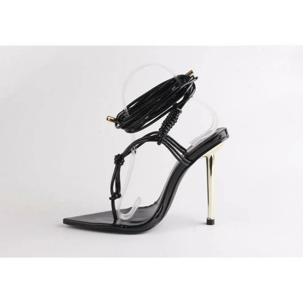 Women's Pointed Toe Tie Strap Flat Sandal