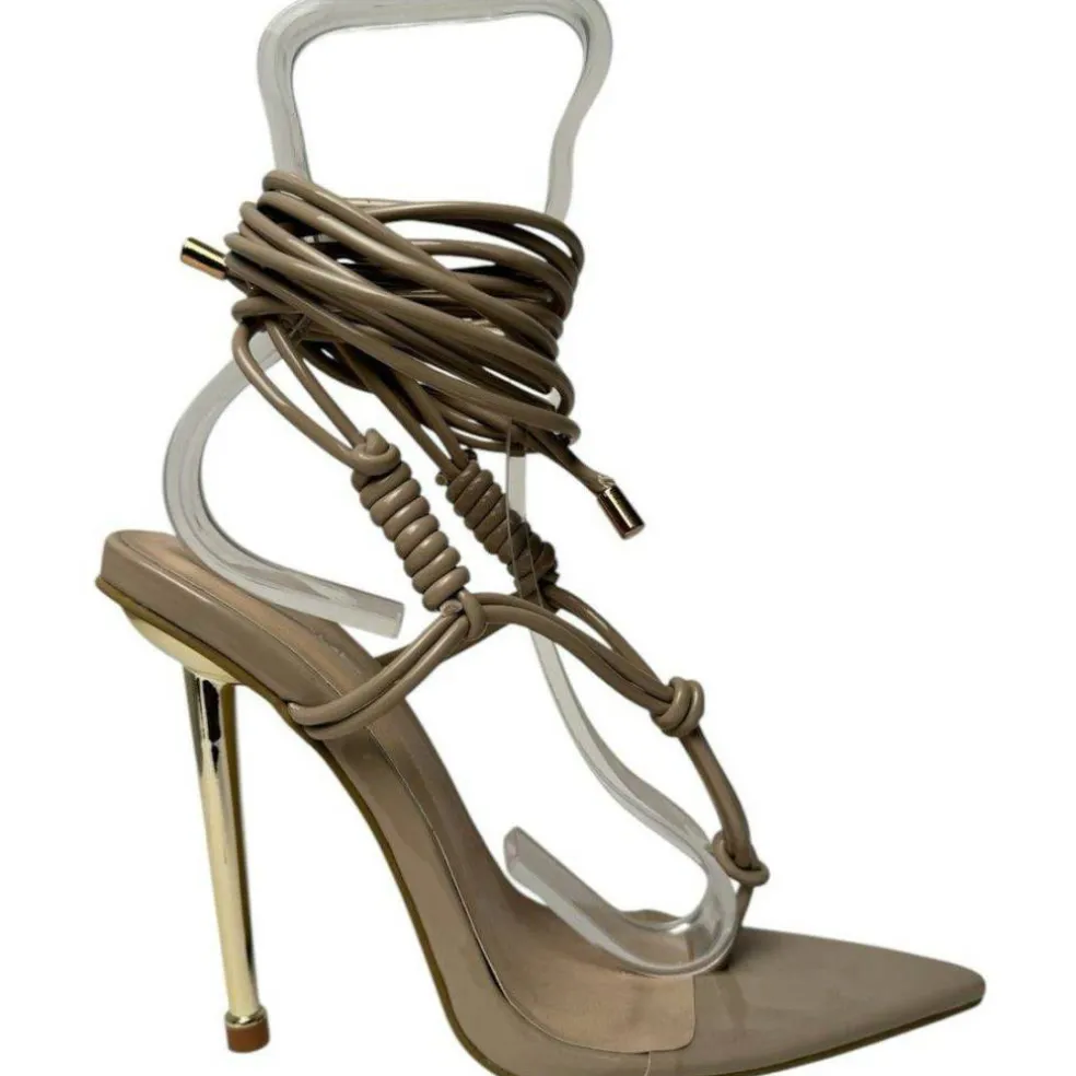 Women's Pointed Toe Tie Strap Flat Sandal