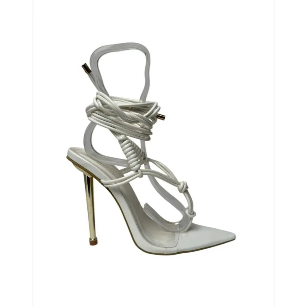 Women's Pointed Toe Tie Strap Flat Sandal