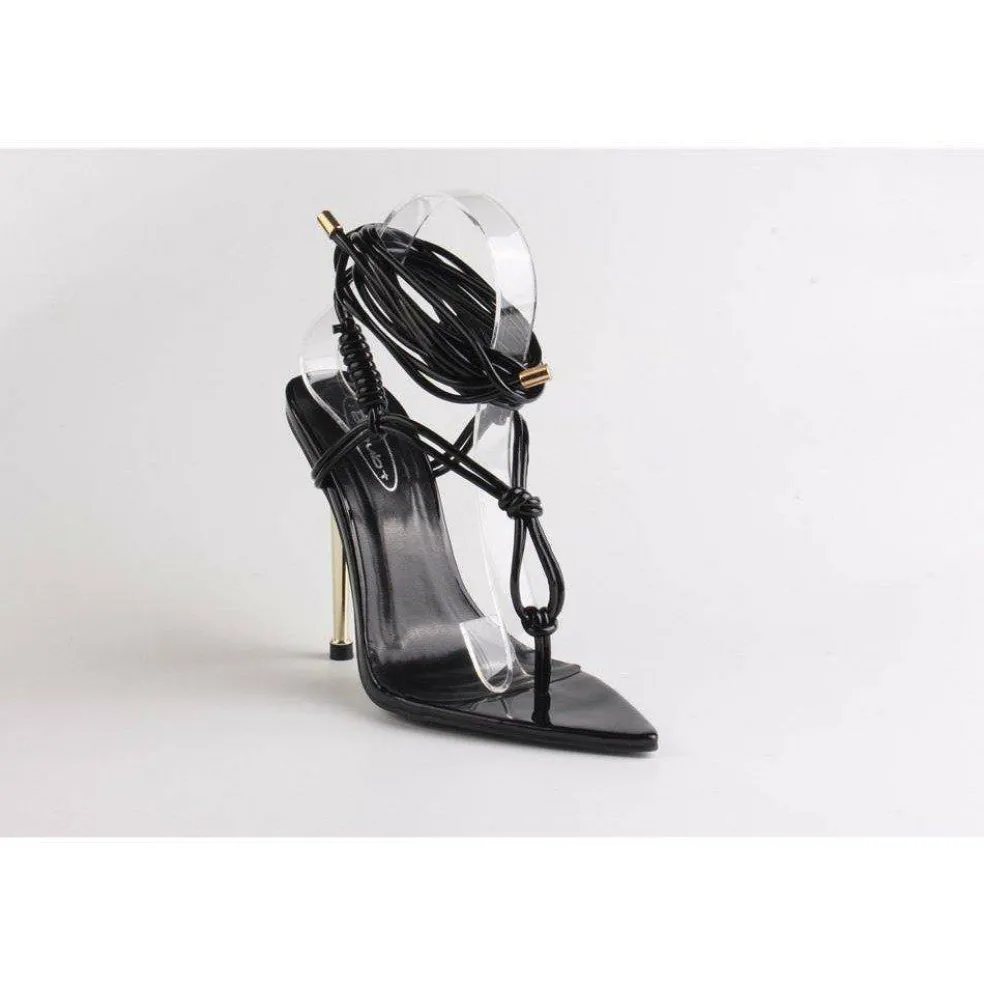 Women's Pointed Toe Tie Strap Flat Sandal