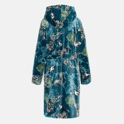 Women's Printed Fluffy Dressing Gown