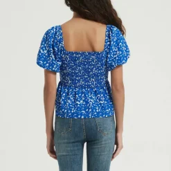 Women's Puff Sleeve Peplum Blouse