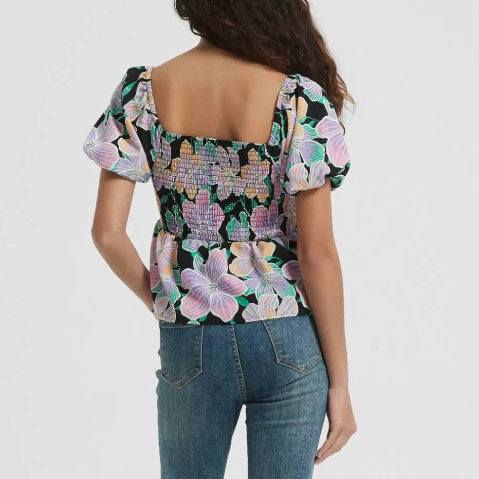 Women's Puff Sleeve Peplum Blouse