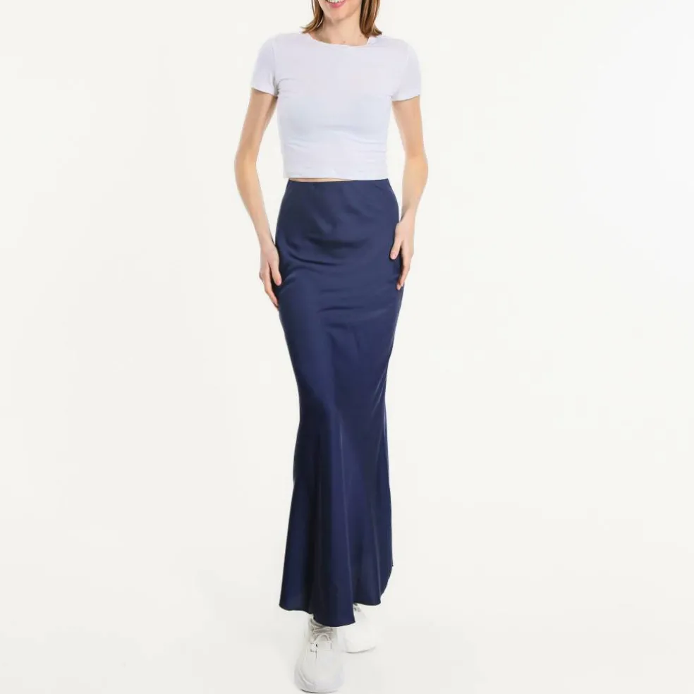 Women's Satin Midi Skirt