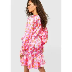Women's Satin Mini Skater Dress
