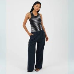 Womens Scoop Neck Striped Tank Vest Top
