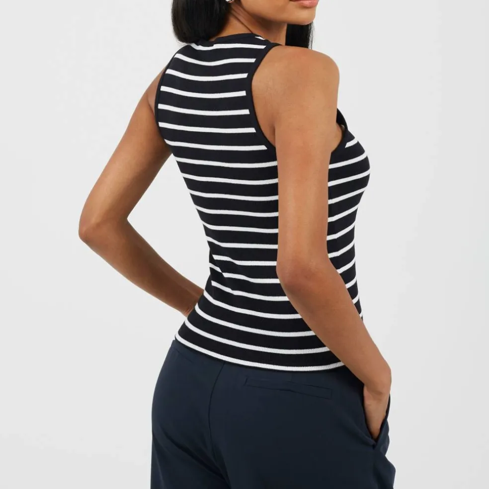 Womens Scoop Neck Striped Tank Vest Top